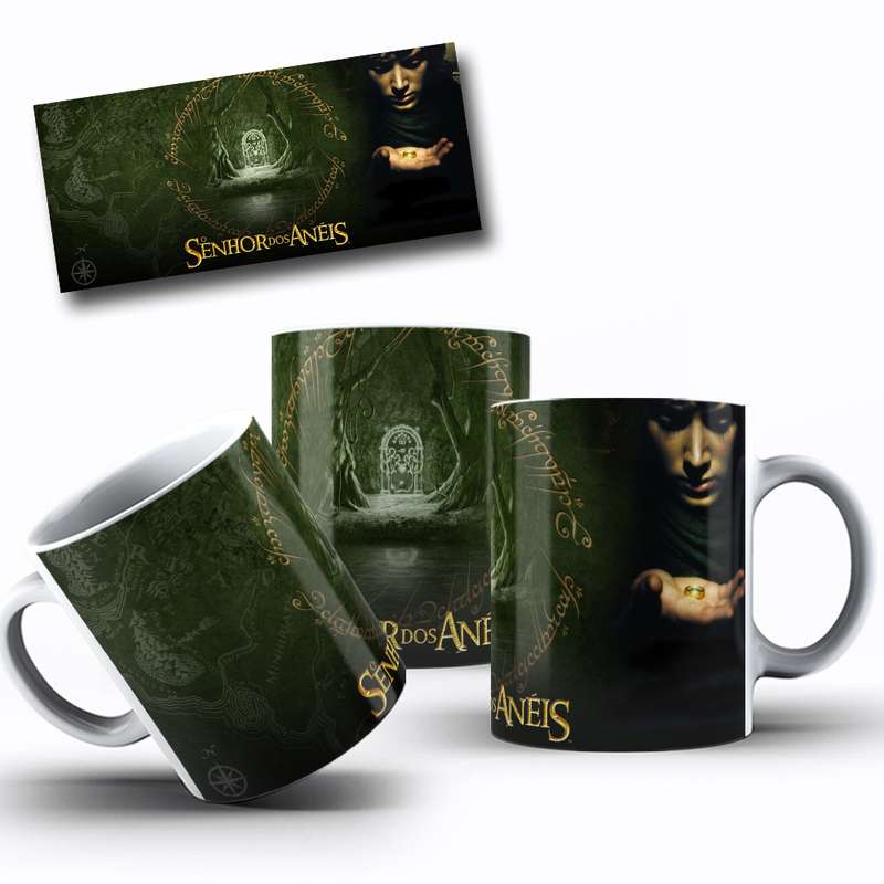 Arte Para Caneca Senhor Dos Aneis Personagem Estilizado 4