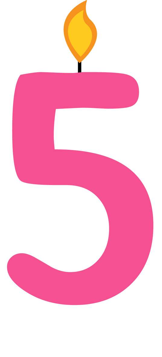 Elemento Numeral Aniversário Vela 5 Cinco Anos Png (5)