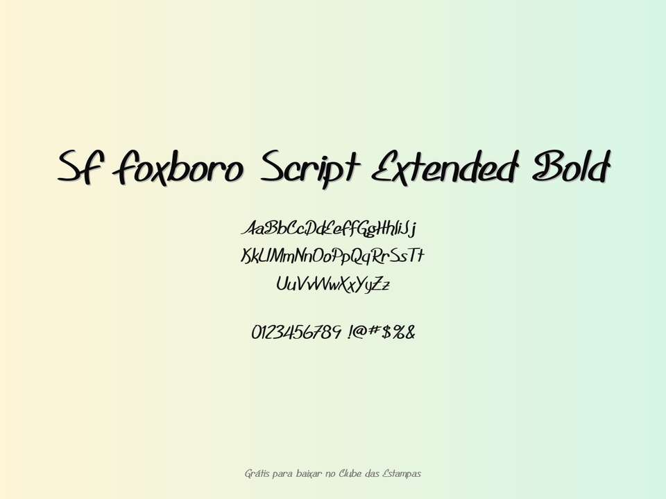 Fonte Sf Foxboro Script Extended Bold Grátis Para Baixar