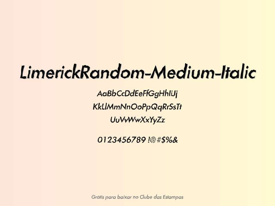 Fonte Limerickrandom Medium Italic Grátis Para Baixar