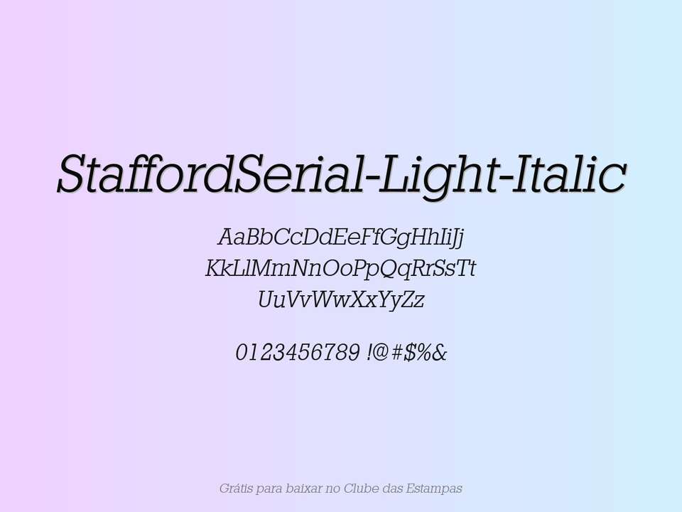 Fonte Staffordserial Light Italic Grátis Para Baixar