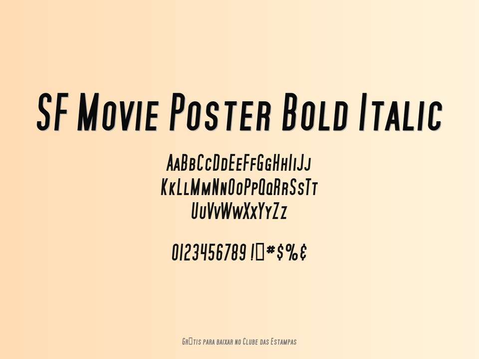 Fonte Sf Movie Poster Bold Italic Grátis Para Baixar