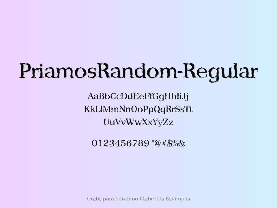 Fonte Priamosrandom Regular Grátis Para Baixar