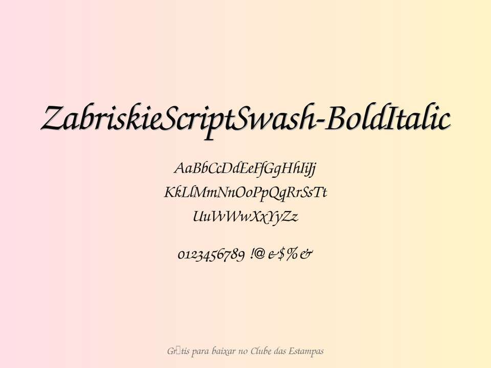 Fonte Zabriskiescriptswash Bolditalic Grátis Para Baixar