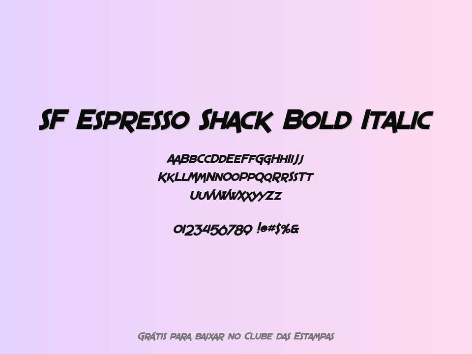 Fonte Sf Espresso Shack Bold Italic Grátis Para Baixar