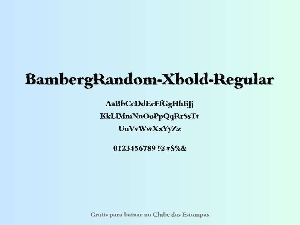Fonte Bambergrandom Xbold Regular Grátis Para Baixar