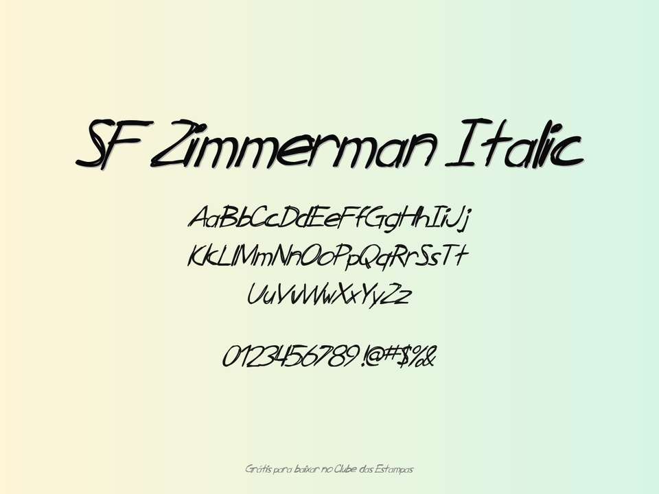 Fonte Sf Zimmerman Italic Grátis Para Baixar
