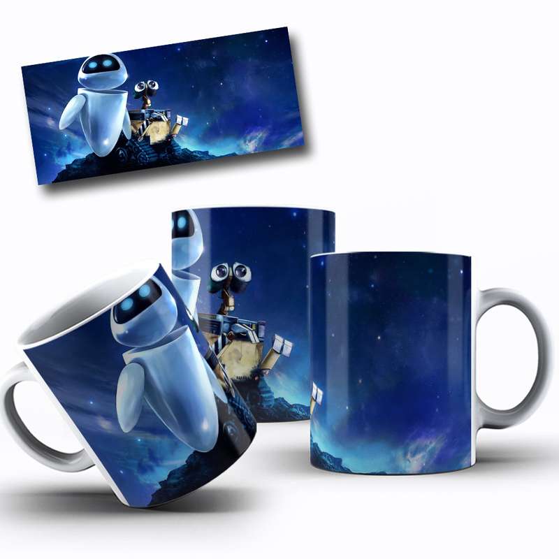 Arte Para Caneca Wall E E Eva Animação 26