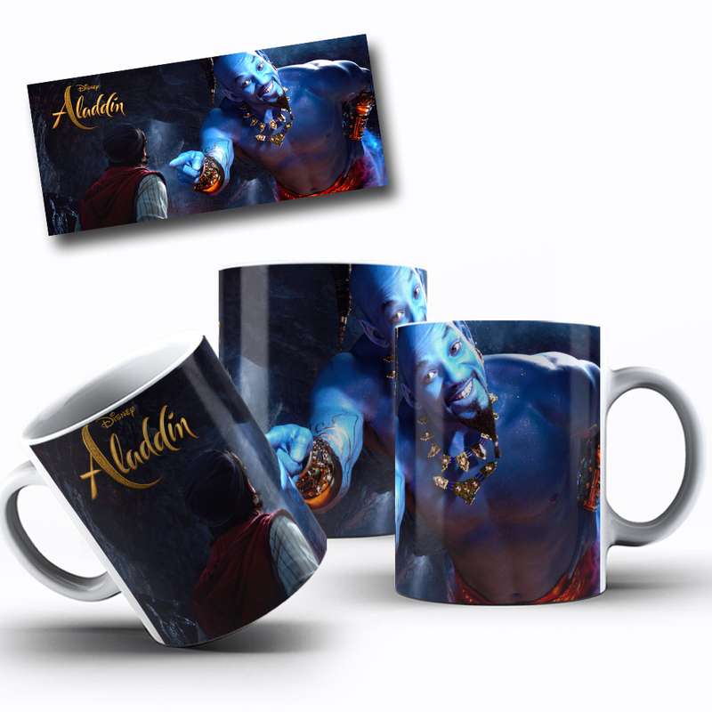 Arte Para Caneca Aladdin Genie Cartoon 1