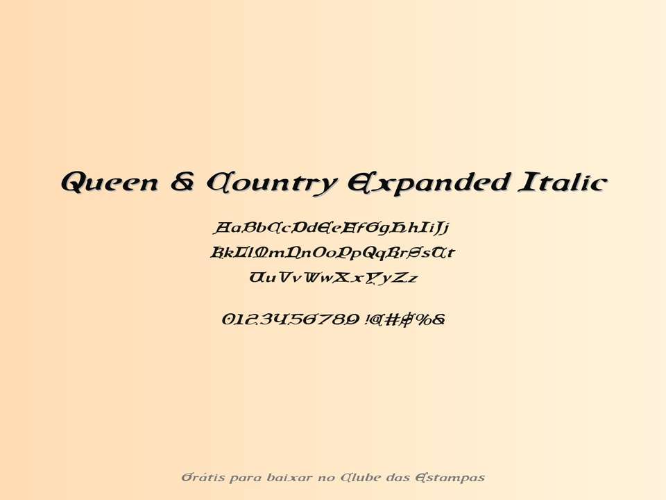 Fonte Queen & Country Expanded Italic Grátis Para Baixar