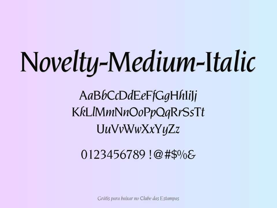Fonte Novelty Medium Italic Grátis Para Baixar