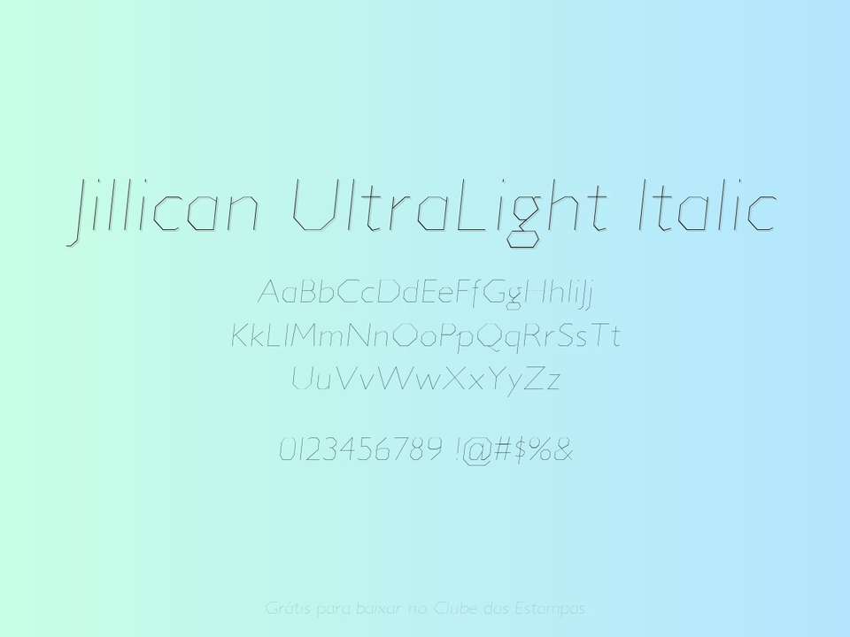 Fonte Jillican Ultralight Italic Grátis Para Baixar