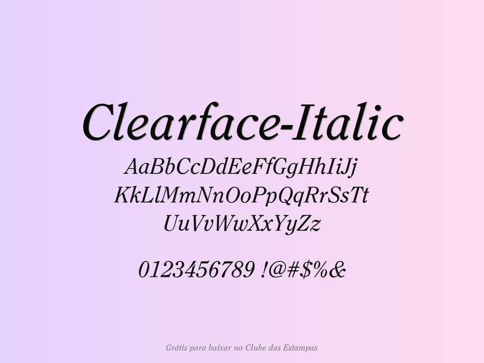 Fonte Clearface Italic Grátis Para Baixar
