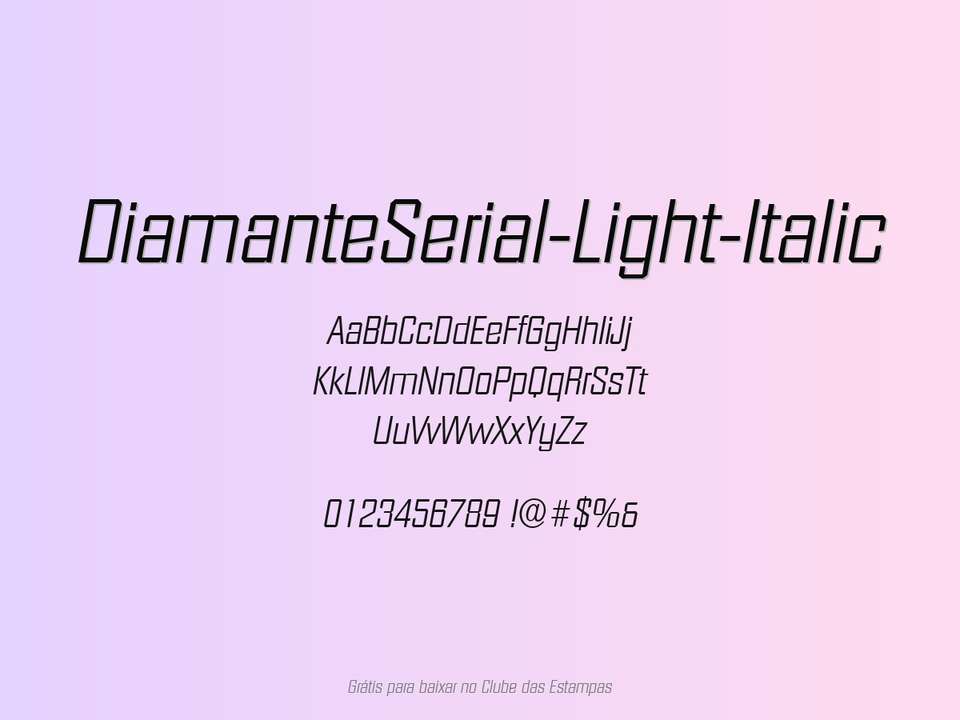 Fonte Diamanteserial Light Italic Grátis Para Baixar