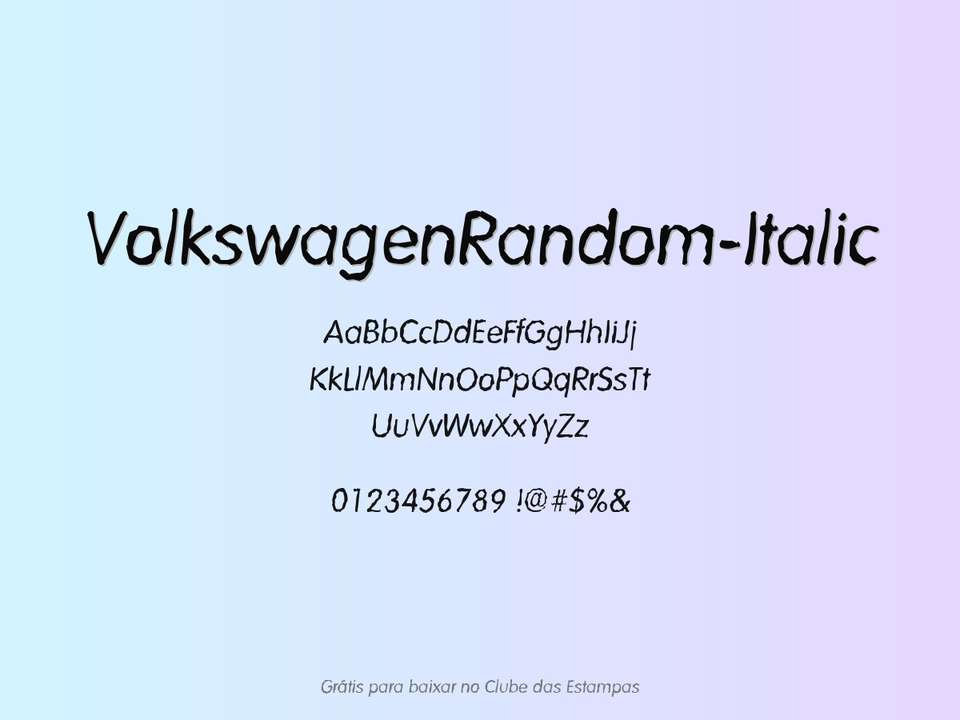 Fonte Volkswagenrandom Italic Grátis Para Baixar