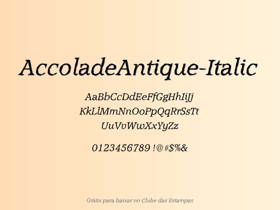 Fonte Accoladeantique Italic Grátis Para Baixar