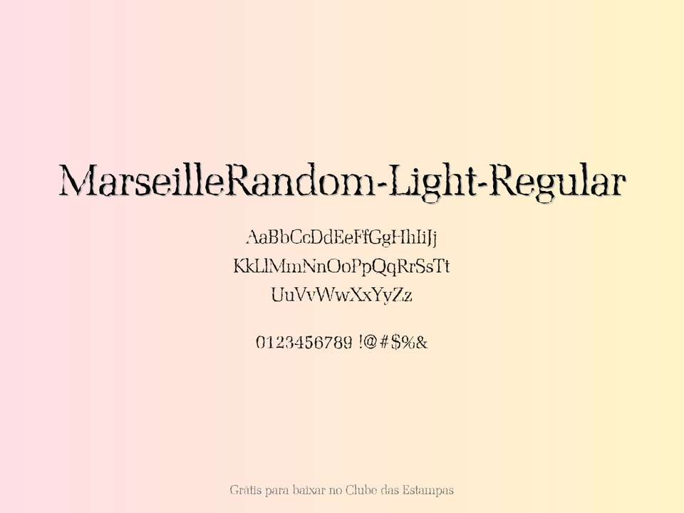 Fonte Marseillerandom Light Regular Grátis Para Baixar