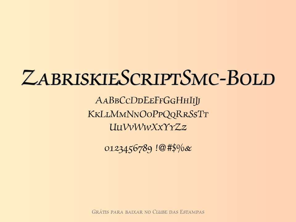 Fonte Zabriskiescriptsmc Bold Grátis Para Baixar