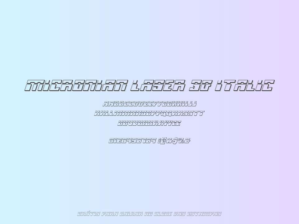 Fonte Micronian Laser 3d Italic Grátis Para Baixar