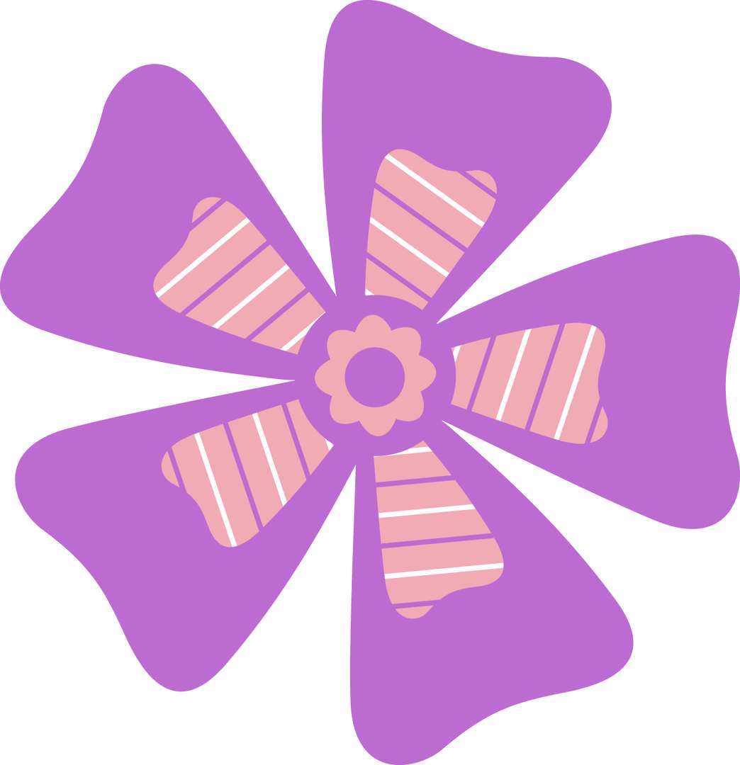 Flor Estilizada Roxa E Rosa Flores Png Grátis Para Baixar