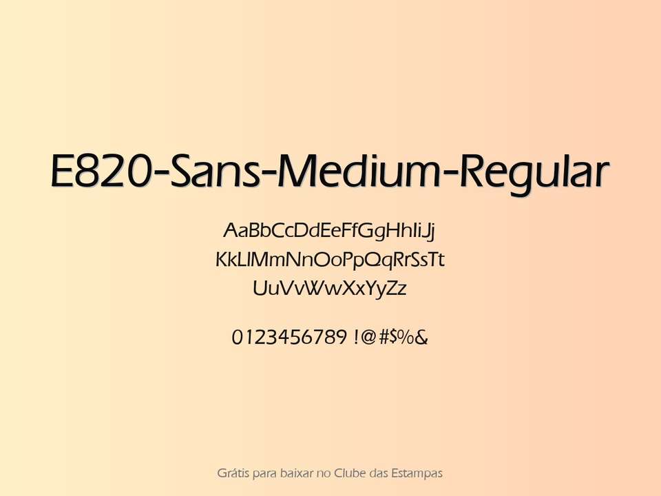 Fonte E820 Sans Medium Regular Grátis Para Baixar