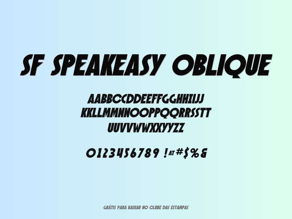 Fonte Sf Speakeasy Oblique Grátis Para Baixar