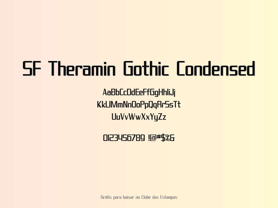 Fonte Sf Theramin Gothic Condensed Grátis Para Baixar