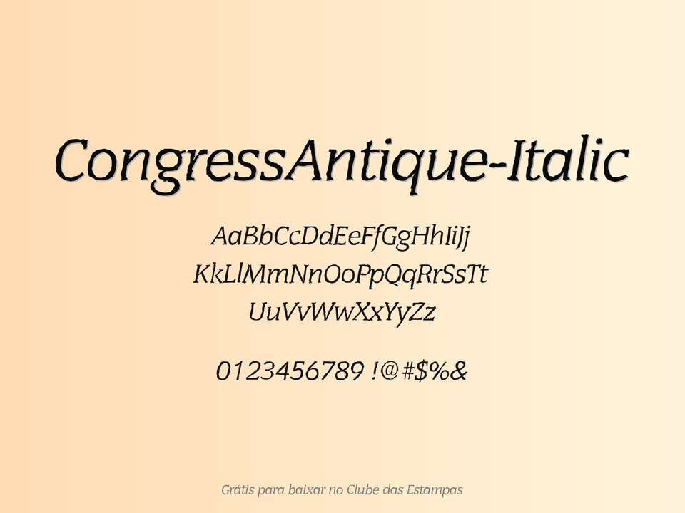 Fonte Congressantique Italic Grátis Para Baixar