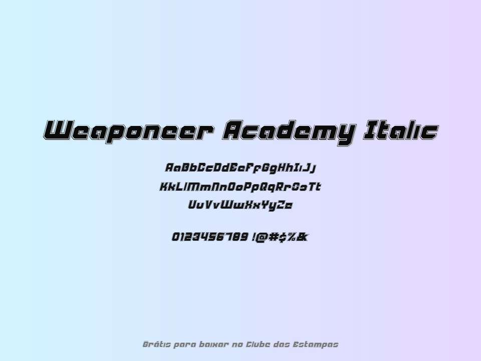 Fonte Weaponeer Academy Italic Grátis Para Baixar