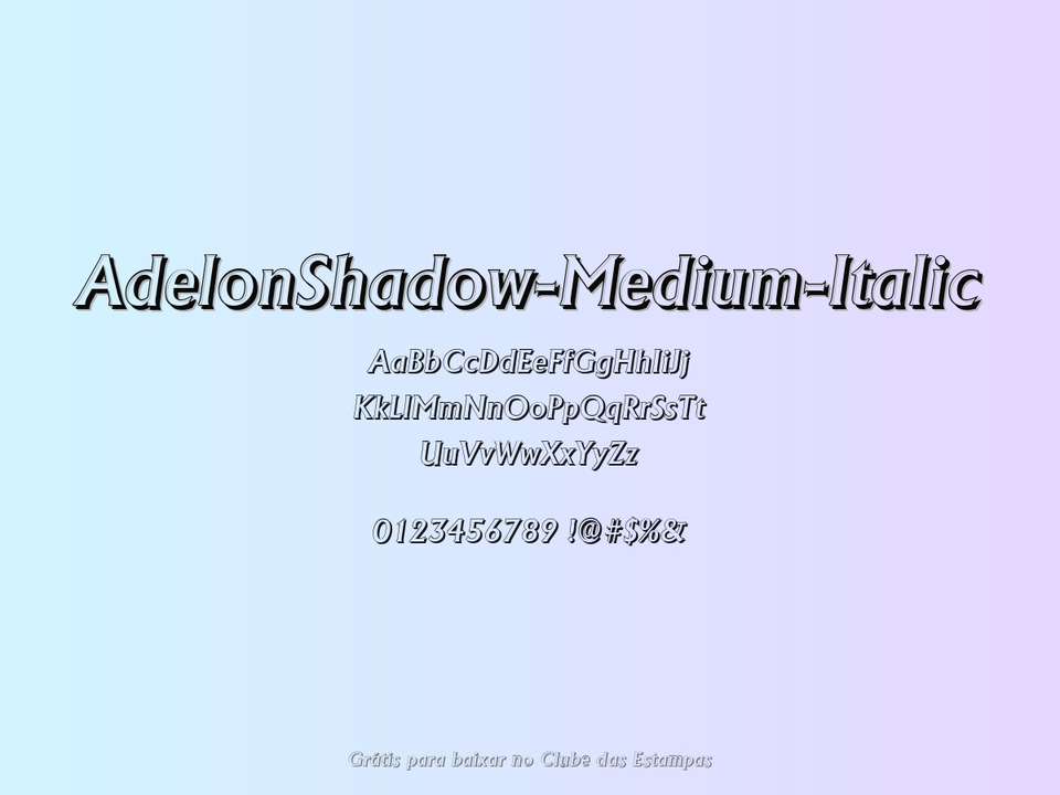 Fonte Adelonshadow Medium Italic Grátis Para Baixar