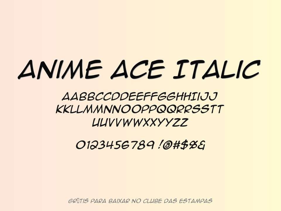 Fonte Anime Ace Italic Grátis Para Baixar