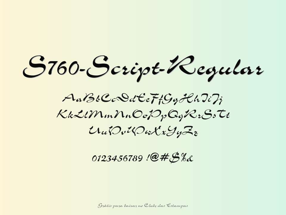 Fonte S760 Script Regular Grátis Para Baixar