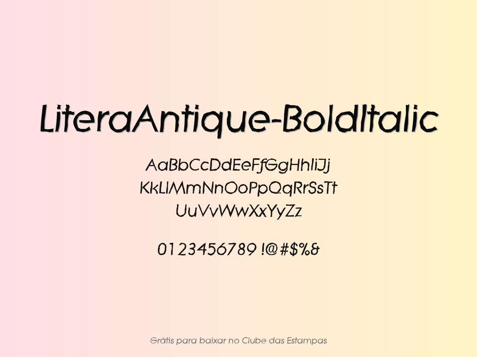 Fonte Literaantique Bolditalic Grátis Para Baixar