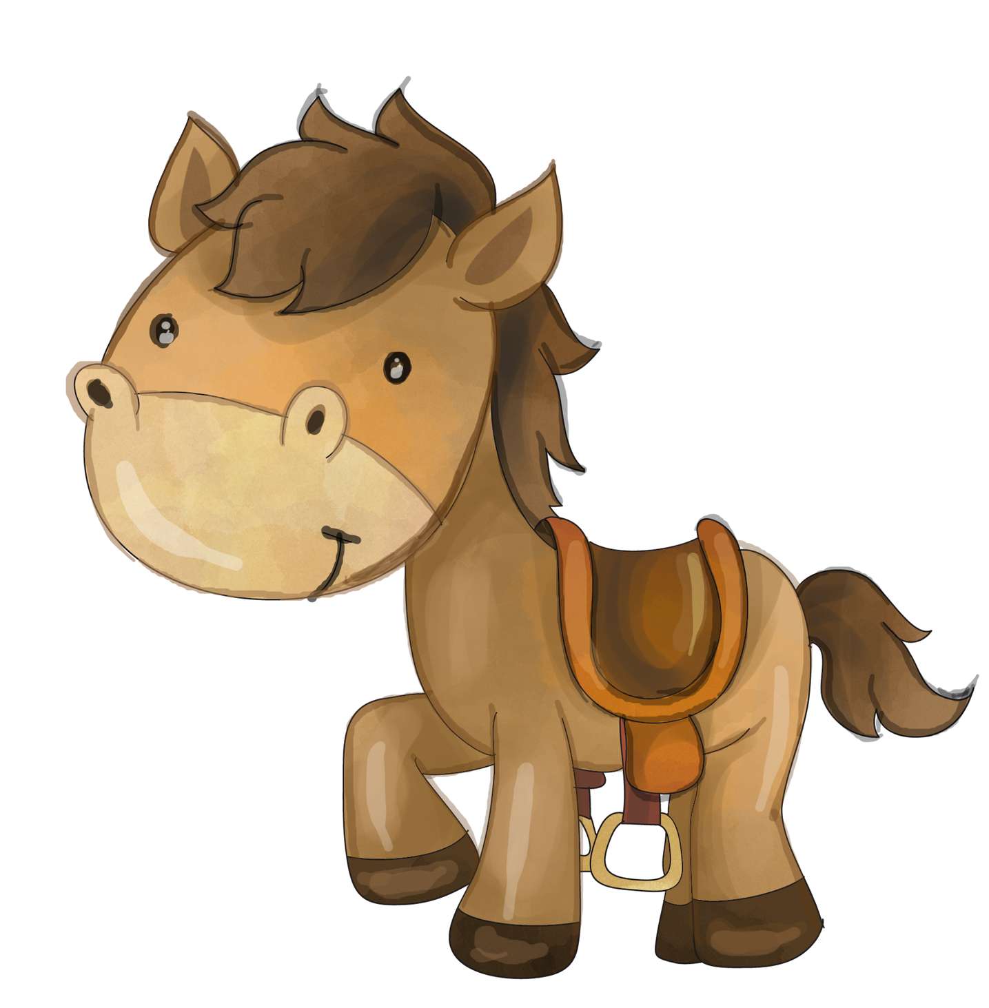 Pônei Desenhado Com Arreio Equinos Png Grátis Para Baixar