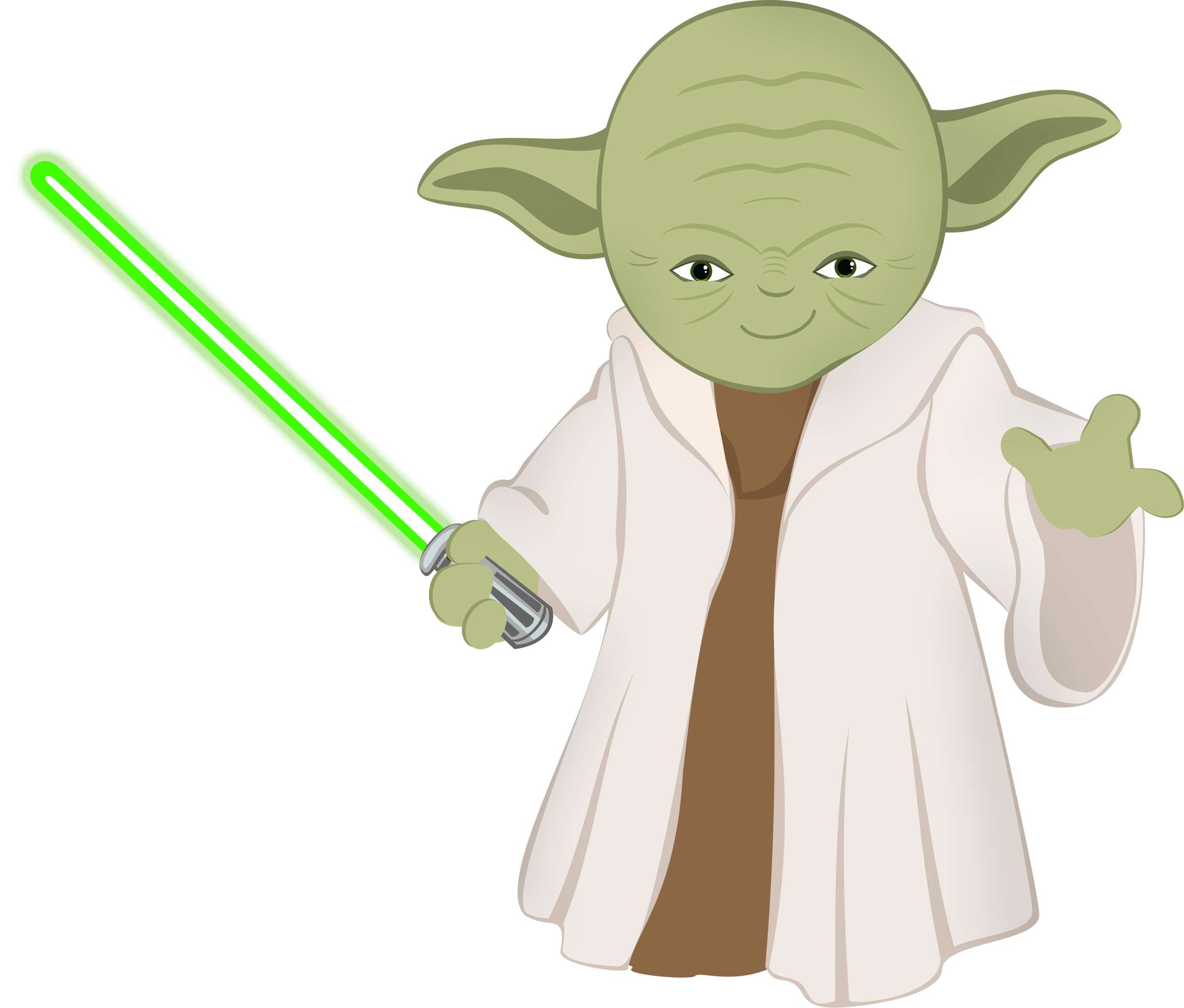 Mestre Yoda Com Sabre Verde Star Wars Png Grátis Para Baixar