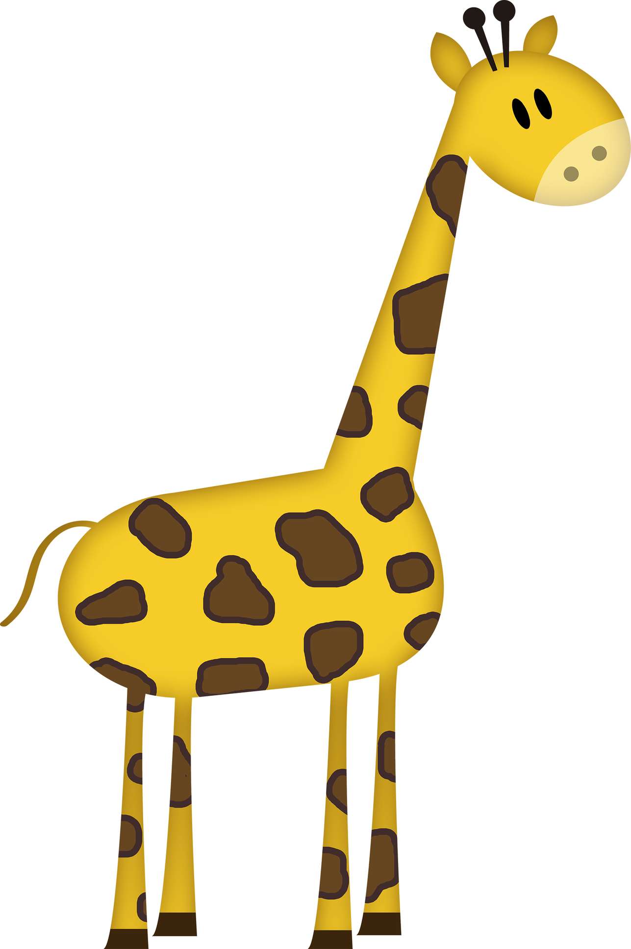 Desenho De Girafa Amarela Animais Png Grátis Para Baixar