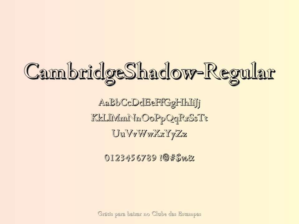 Fonte Cambridgeshadow Regular Grátis Para Baixar