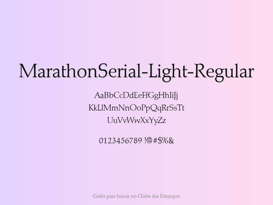 Fonte Marathonserial Light Regular Grátis Para Baixar