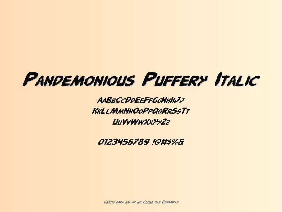 Fonte Pandemonious Puffery Italic Grátis Para Baixar