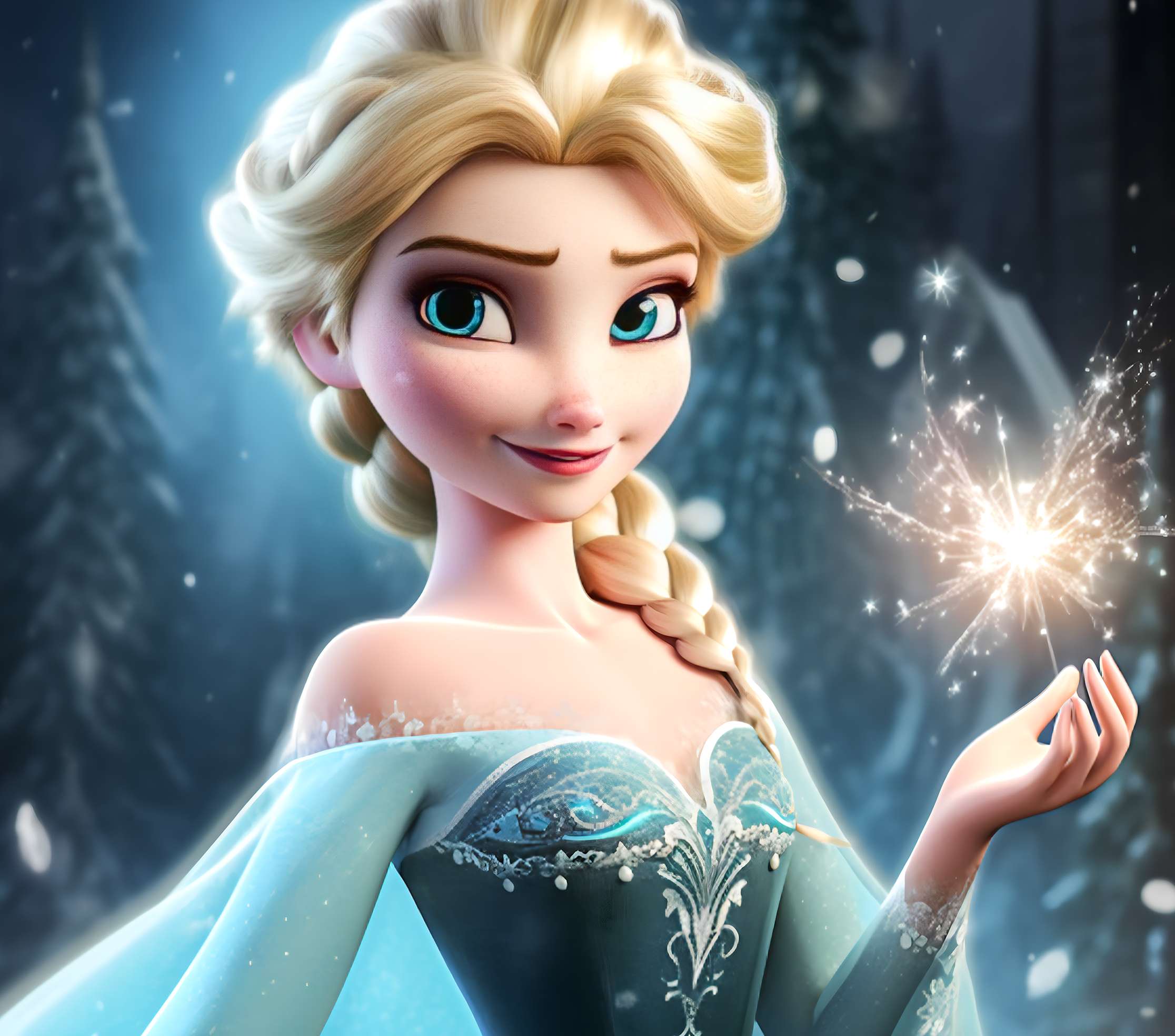 Elsa De Frozen Em Cenário Nevado Mágico Desenho Animado Png Arte Para Caneca Grátis Pra Baixar