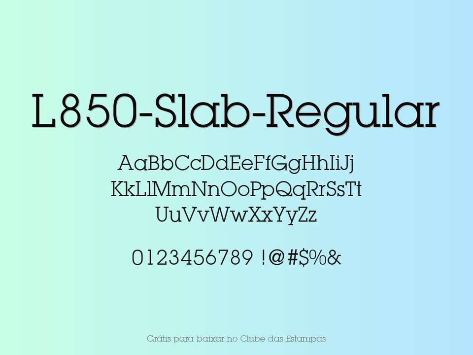 Fonte L850 Slab Regular Grátis Para Baixar