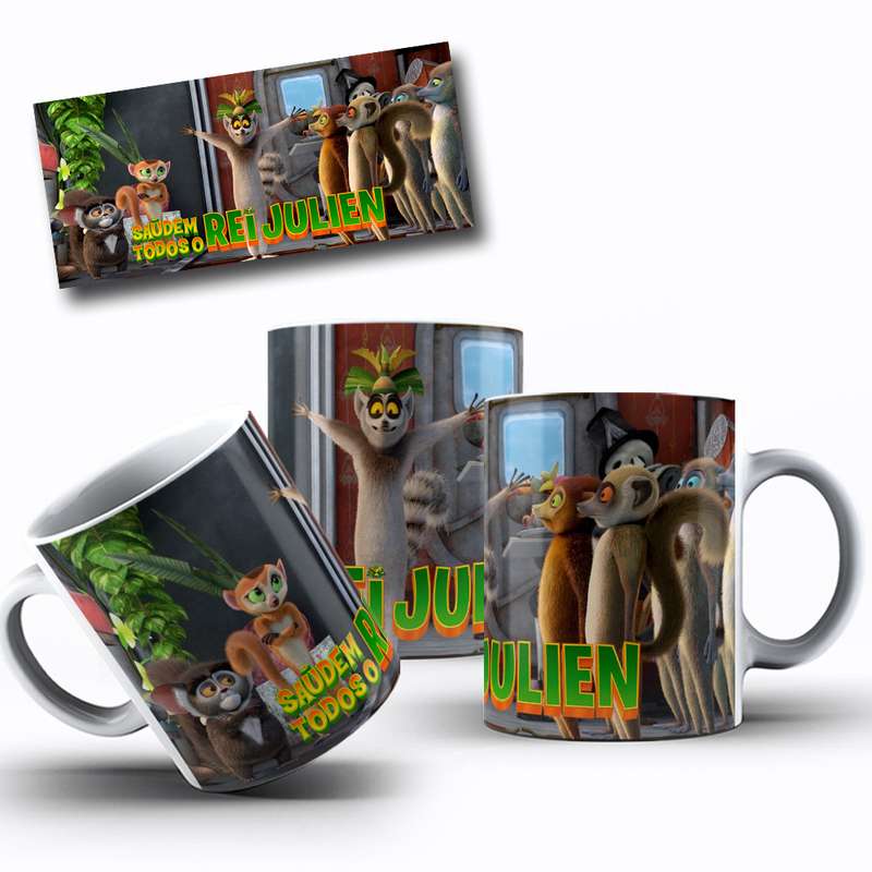 Arte Para Caneca Rei Julien Lemur Cartoon 15