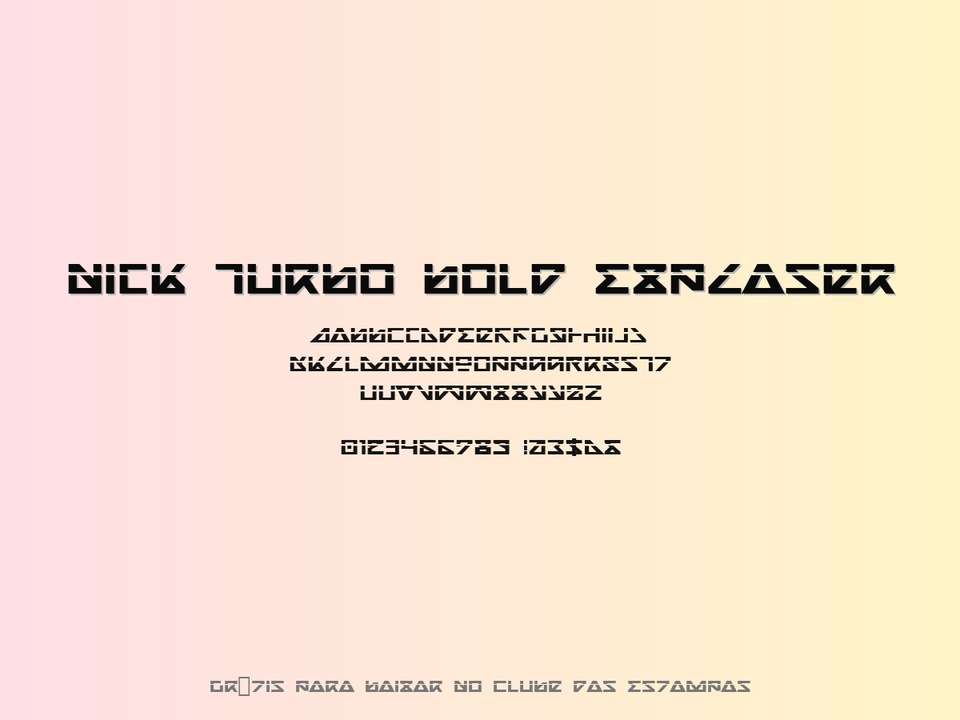Fonte Nick Turbo Bold Explaser Grátis Para Baixar
