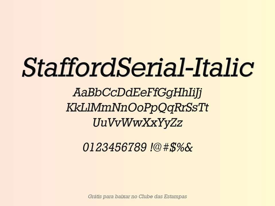 Fonte Staffordserial Italic Grátis Para Baixar