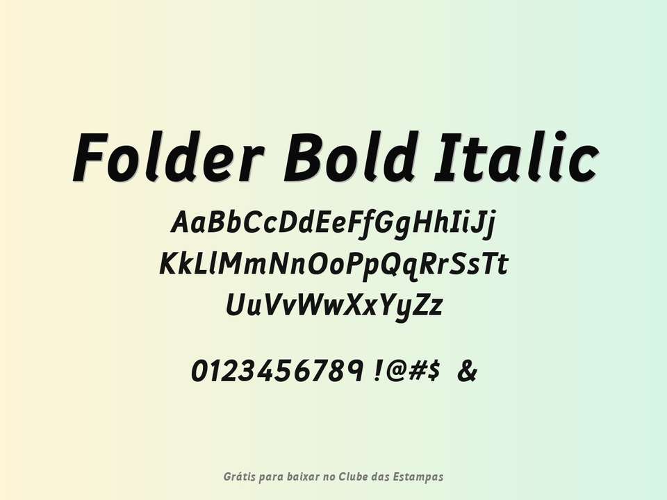 Fonte Folder Bold Italic Grátis Para Baixar
