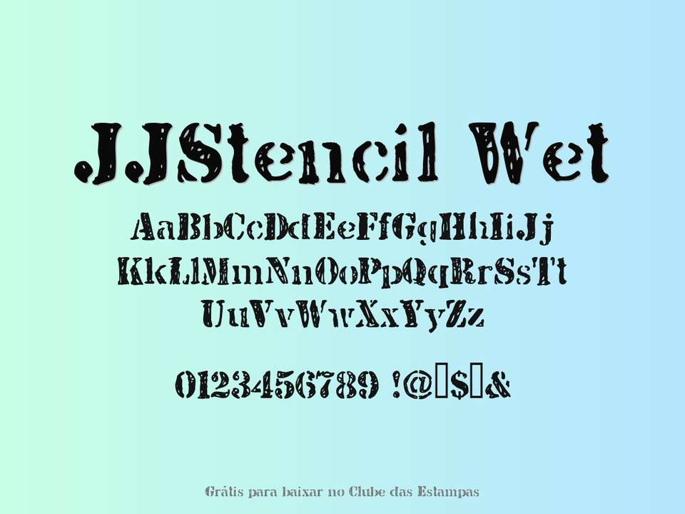 Fonte Jjstencil Wet Grátis Para Baixar
