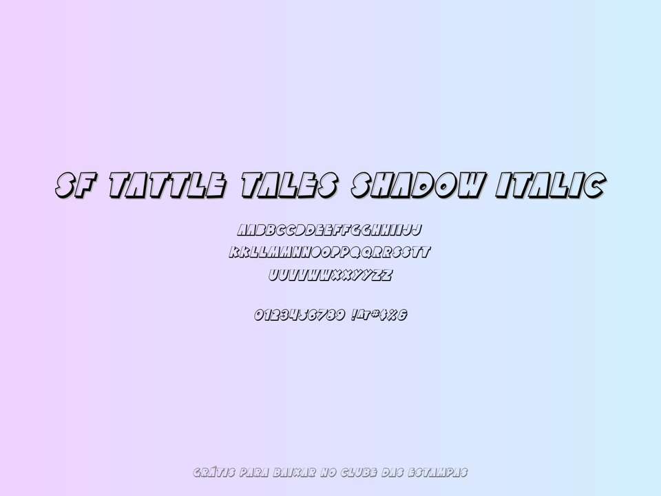 Fonte Sf Tattle Tales Shadow Italic Grátis Para Baixar