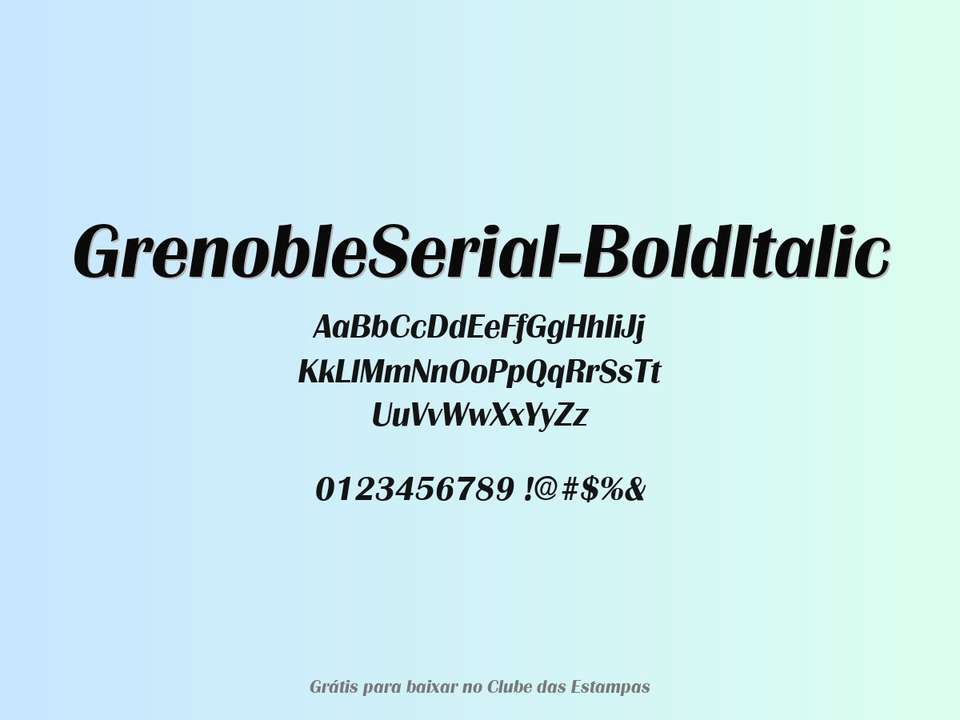 Fonte Grenobleserial Bolditalic Grátis Para Baixar