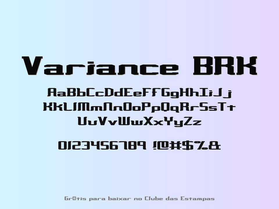 Fonte Variance Brk Grátis Para Baixar