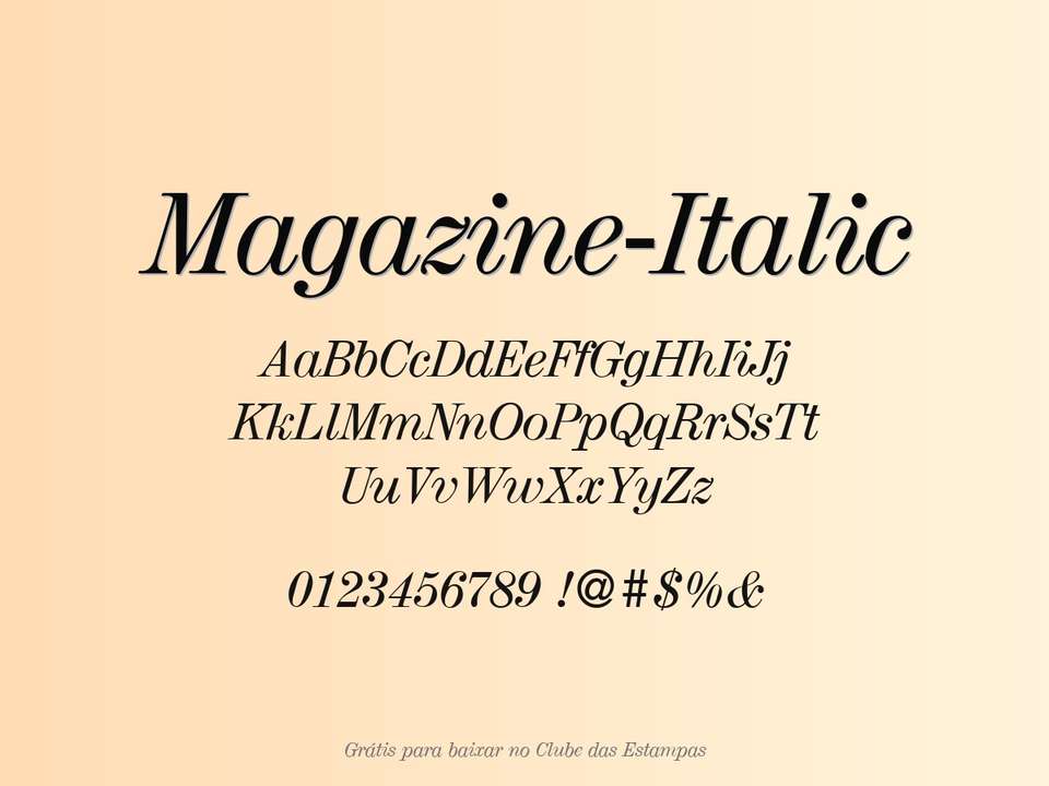 Fonte Magazine Italic Grátis Para Baixar